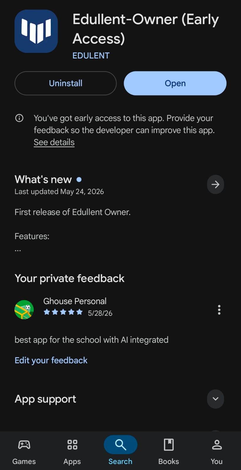 Edullent Owner app on Google Play — Early Access